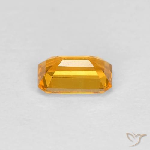 Safira Laranja-dourado médio Natural 0.38ct, Corte Octógono / Esmeralda, VVS
