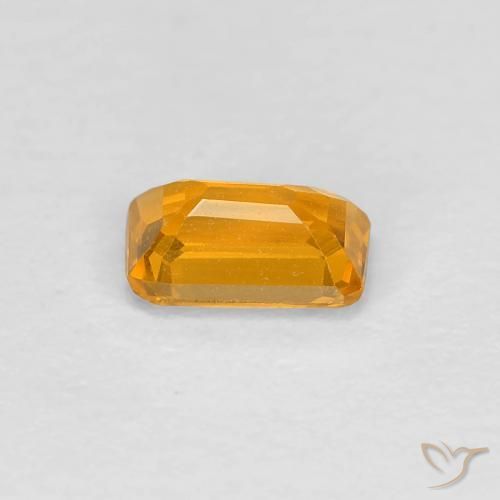 Safira Laranja-dourado médio Natural 0.38ct, Corte Octógono / Esmeralda, VVS