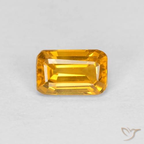 0.42ct Natural Laranja-Ouro Safira, Corte Esmeralda, VVS
