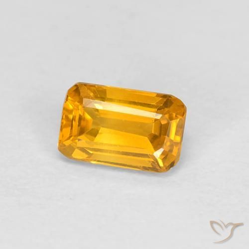 Safira Laranja-Ouro Natural 0.42ct, Corte Octógono / Esmeralda, VVS