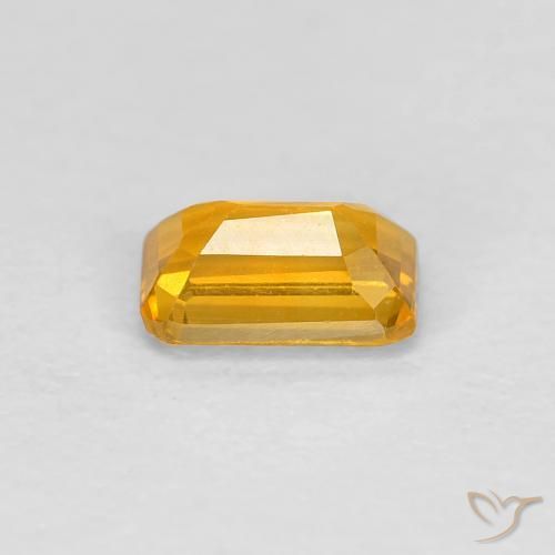 Safira Laranja-Ouro Natural 0.42ct, Corte Octógono / Esmeralda, VVS