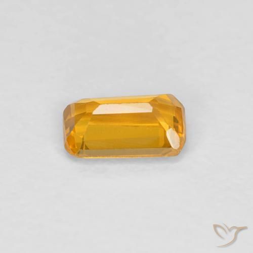 Safira Laranja-dourado médio Natural 0.36ct, Corte Octógono / Esmeralda, VVS