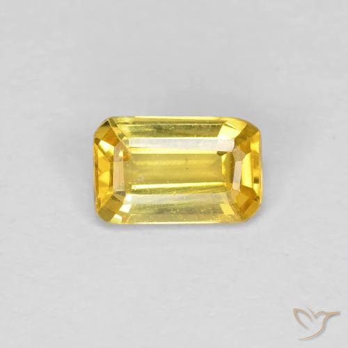 0.34ct Natural Amarelo Toscana Safira, Corte Esmeralda, VVS-VS