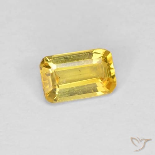 Safira Amarelo Toscana Natural 0.34ct, Corte Octógono / Esmeralda, VVS-VS