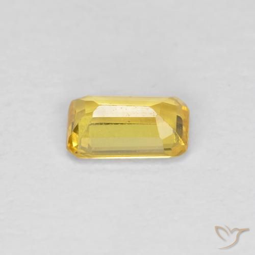 Safira Amarelo Toscana Natural 0.34ct, Corte Octógono / Esmeralda, VVS-VS