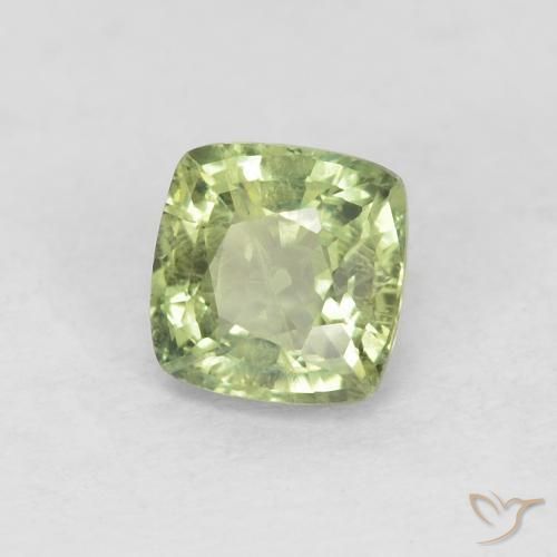 Safira Verde escuro claro Natural 0.79ct, Almofada, VS