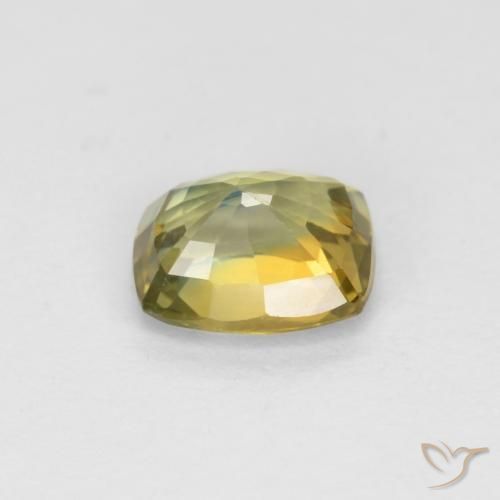 Safira Amarelo esverdeado Natural 0.99ct, Almofada, VVS-VS