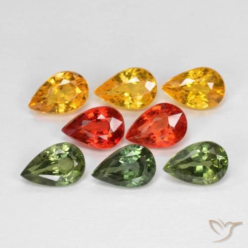 4.75ctw Natural Multicolorido Safira, Formato de pêra, VS