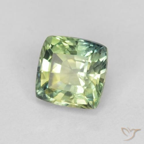 Safira Luz verde Natural 0.87ct, Almofada, VVS-VS