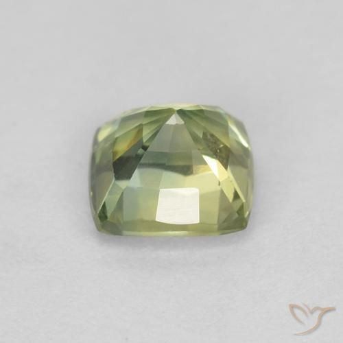 Safira Luz verde Natural 0.87ct, Almofada, VVS-VS