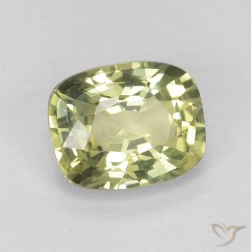 Safira Verde Pêra Claro Natural 0.67ct, Almofada, VVS-VS