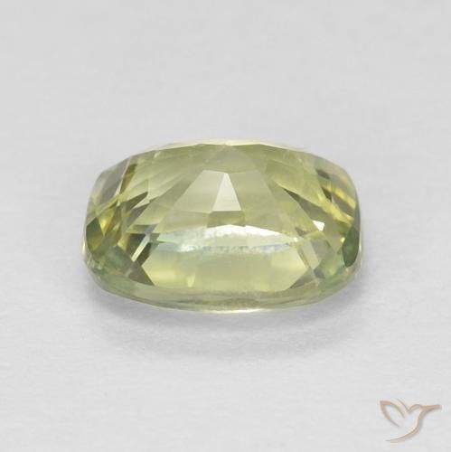 Safira Verde Pêra Claro Natural 0.67ct, Almofada, VVS-VS