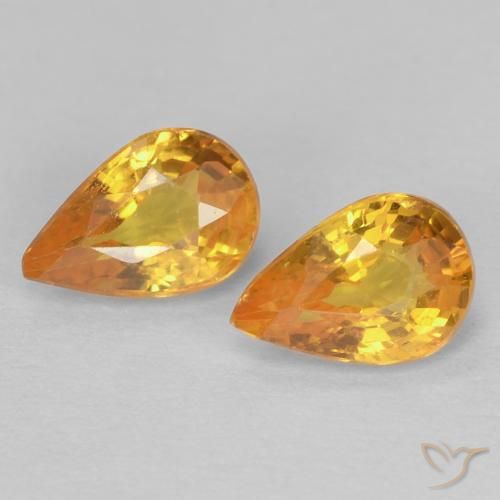 1.09ctw Natural Ouro Safira, Formato de pêra, VS