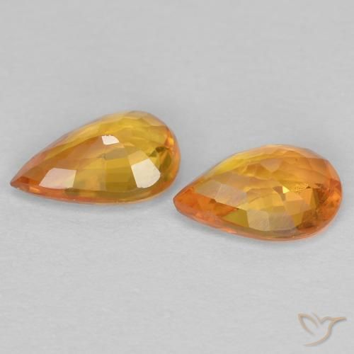 Pedras preciosas de Safira Ouro natural de 0.90 ct, Formato de pêra, VS