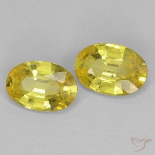 Pedras preciosas de Safira Luz amarela natural de 1.01 ct, oval, VVS