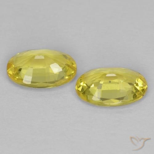 Pedras preciosas de Safira Luz amarela natural de 1.01 ct, oval, VVS