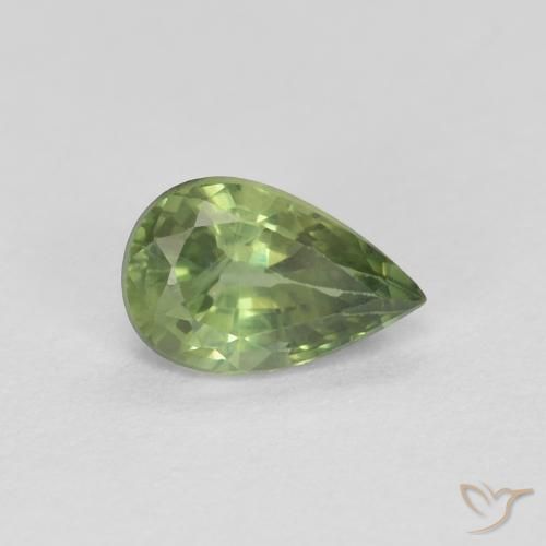 0.64ct Natural Verde floresta Safira, Formato de pêra, VS