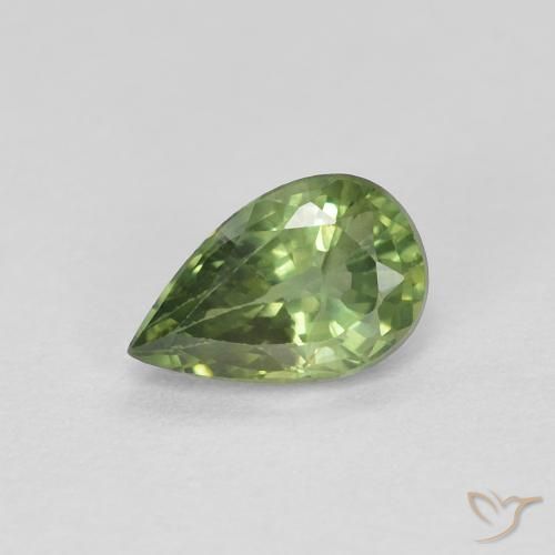 Safira Verde floresta Natural 0.64ct, Formato de pêra, VS