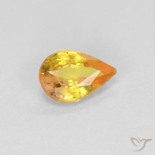 Safira Dourado Natural 0.45ct, Formato de pêra, VS