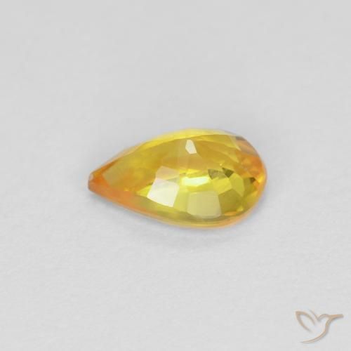 Safira Dourado Natural 0.45ct, Formato de pêra, VS