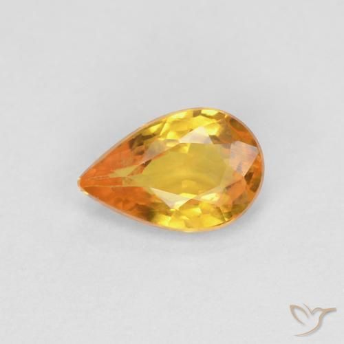 0.53ct Natural Ouro Safira, Formato de pêra, VVS-VS