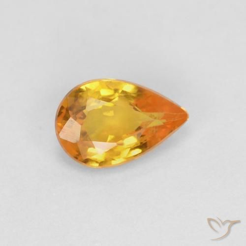 Safira Ouro Natural 0.53ct, Formato de pêra, VVS-VS