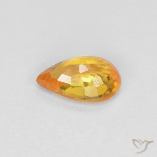 Safira Ouro Natural 0.53ct, Formato de pêra, VVS-VS