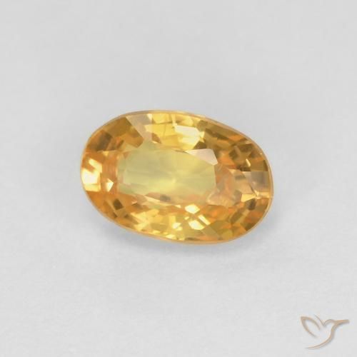 Safira Laranja Dourado Profundo Natural 0.70ct, oval, VS