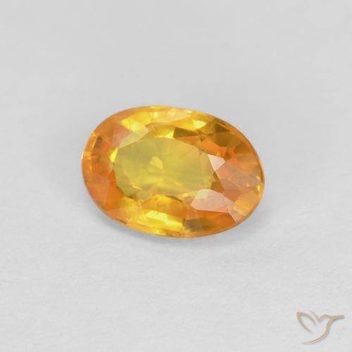 Safira damasco laranja Natural 0.66ct, oval, VVS-VS