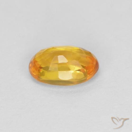 Safira damasco laranja Natural 0.66ct, oval, VVS-VS