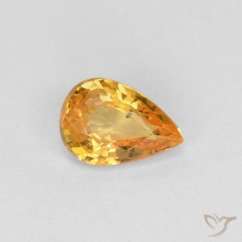 0.50ct Natural Laranja escuro-dourado Safira, Formato de pêra, VVS-VS