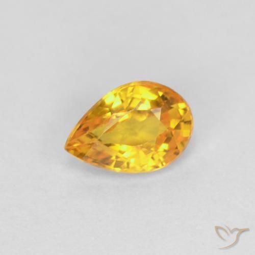 Safira Dourado Natural 0.53ct, Formato de pêra, VVS-VS
