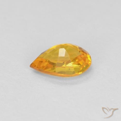 Safira Dourado Natural 0.53ct, Formato de pêra, VVS-VS