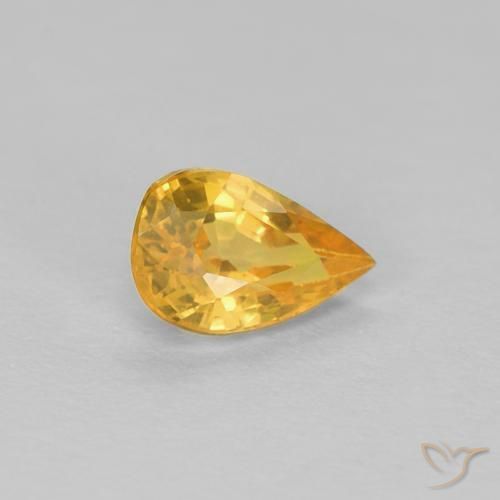 Safira Dourado Natural 0.47ct, Formato de pêra, VVS-VS