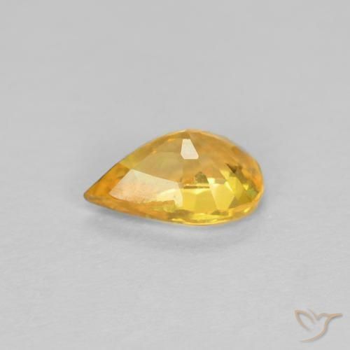 Safira Dourado Natural 0.47ct, Formato de pêra, VVS-VS
