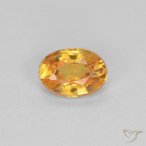 0.44ct Natural Laranja Profundo-Ouro Safira, oval, VVS