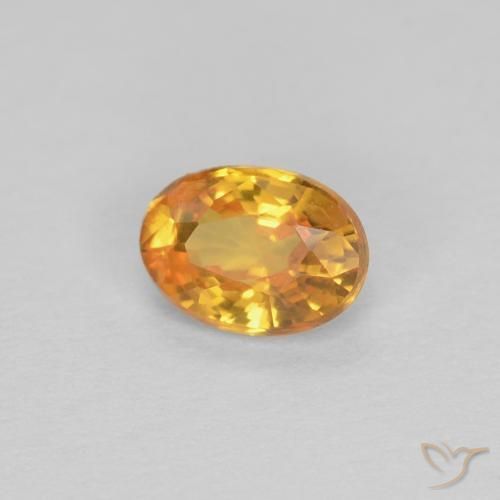 Safira Laranja Profundo-Ouro Natural 0.44ct, oval, VVS