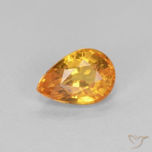 0.61ct Natural Ouro Safira, Formato de pêra, VVS-VS