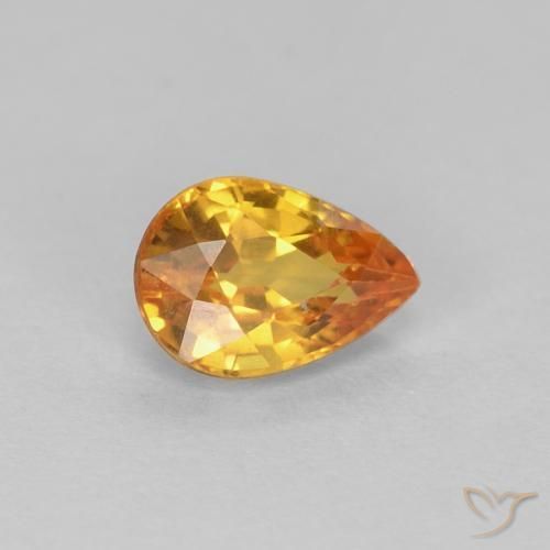 Safira Ouro Natural 0.61ct, Formato de pêra, VVS-VS
