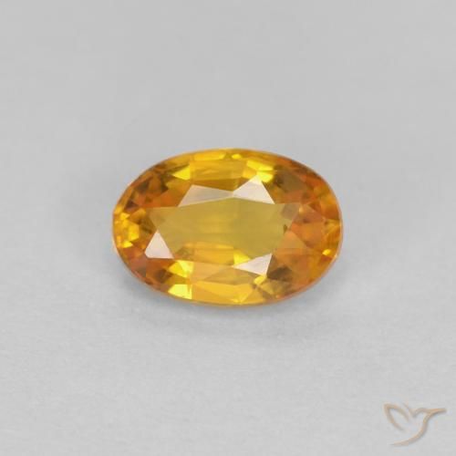 0.56ct Natural Laranja Profundo-Ouro Safira, oval, VVS-VS