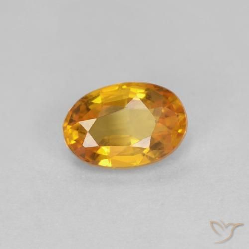Safira Laranja Profundo-Ouro Natural 0.56ct, oval, VVS-VS