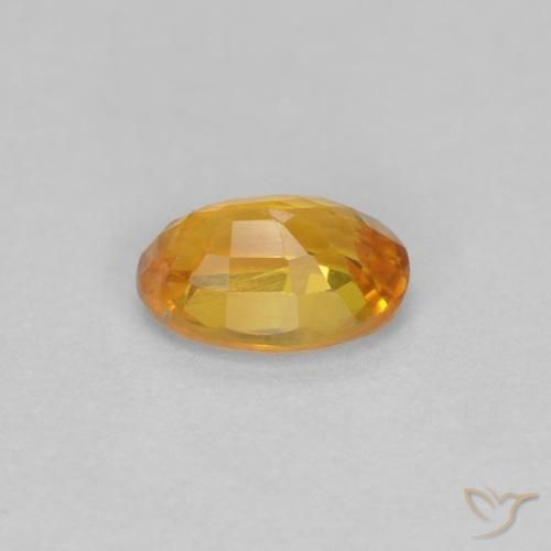 Safira Laranja Profundo-Ouro Natural 0.56ct, oval, VVS-VS