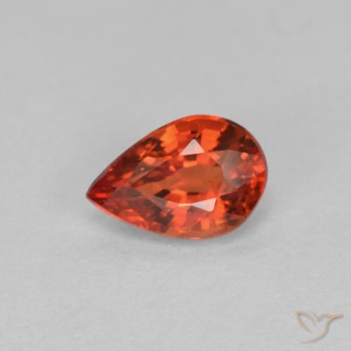 0.54ct Natural Vermelho Âmbar Profundo Safira, Formato de pêra, VVS-VS
