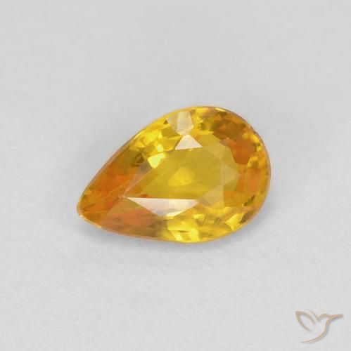 0.48ct Natural Dourado Safira, Formato de pêra, VVS