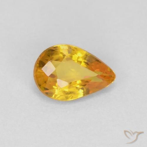 Safira Dourado Natural 0.48ct, Formato de pêra, VVS