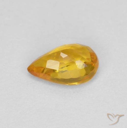 Safira Dourado Natural 0.48ct, Formato de pêra, VVS