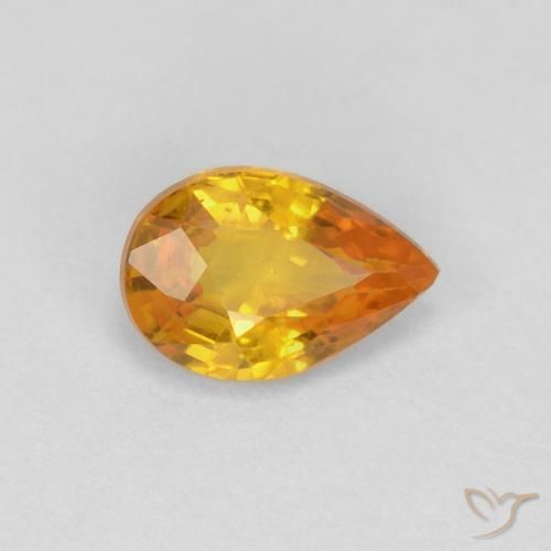 Safira Dourado Natural 0.50ct, Formato de pêra, VS