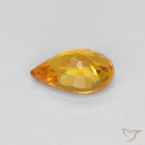 Safira Dourado Natural 0.50ct, Formato de pêra, VS