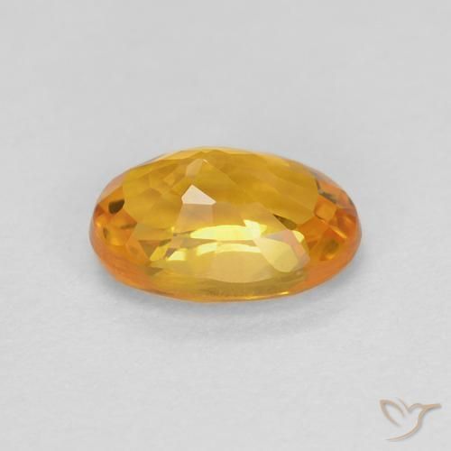 Safira Laranja-dourado médio Natural 0.70ct, oval, VS