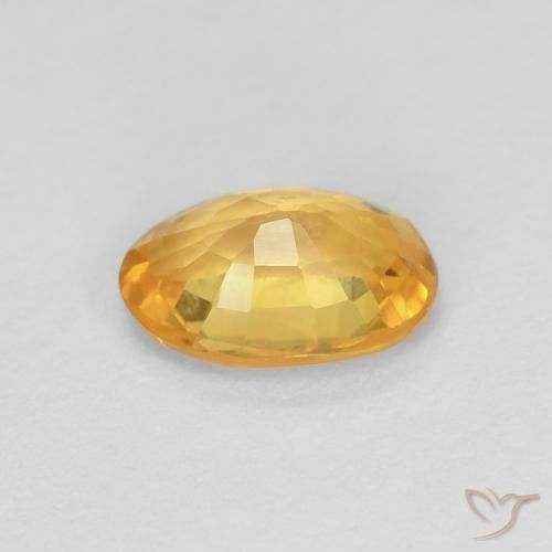 Safira Laranja Dourado Profundo Natural 0.56ct, oval, VS